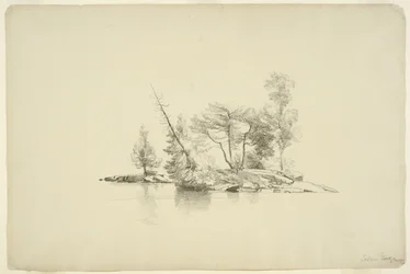 Isla con pequeños árboles, Lago George, Nueva York, 1862